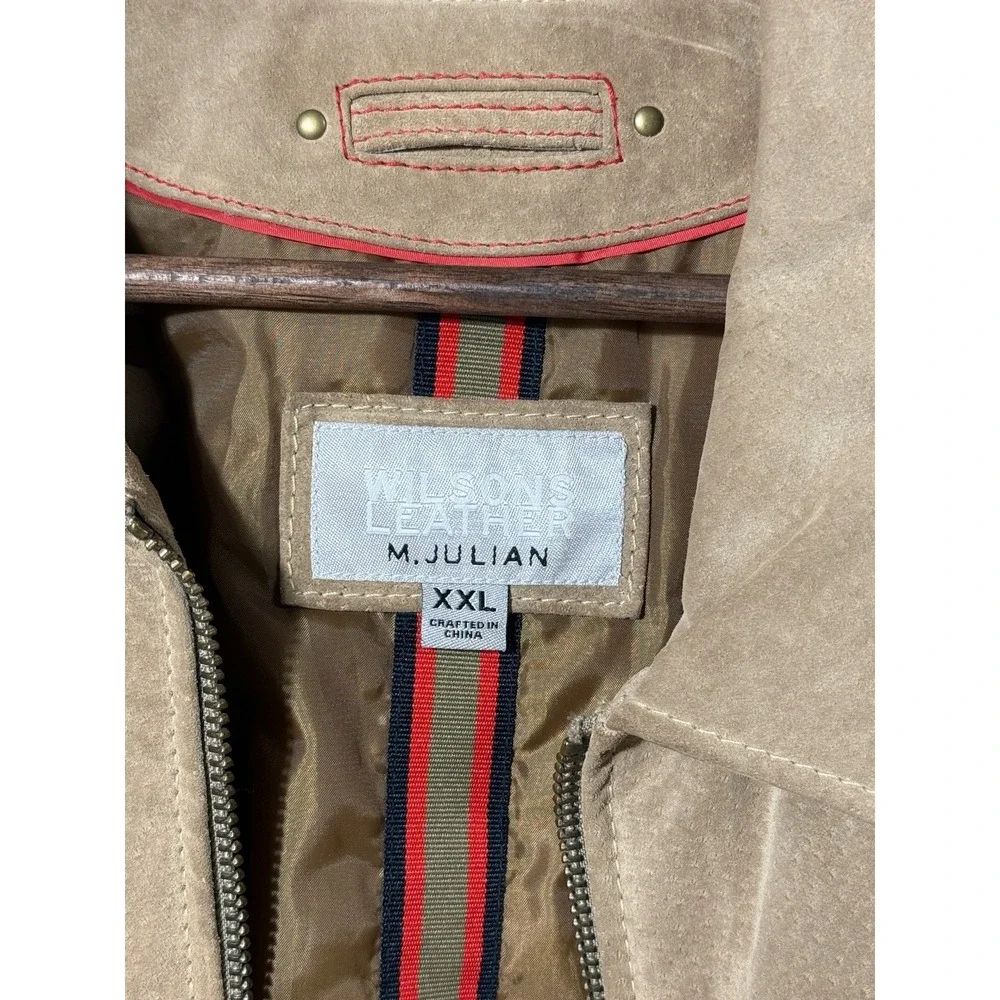Wilsons Vintage Leather M. Julian Men's XXL Tan Suede Full Zip Jacket 2XL